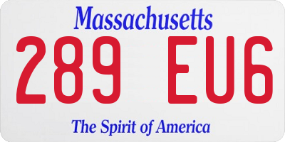 MA license plate 289EU6