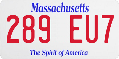MA license plate 289EU7