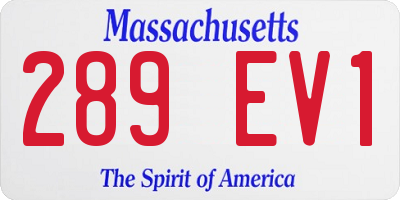 MA license plate 289EV1