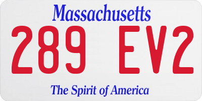 MA license plate 289EV2