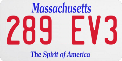 MA license plate 289EV3
