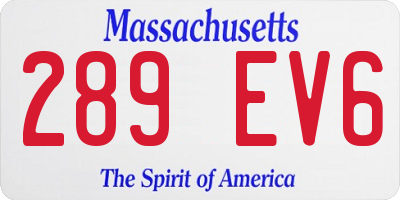 MA license plate 289EV6