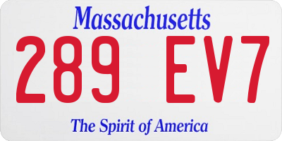 MA license plate 289EV7