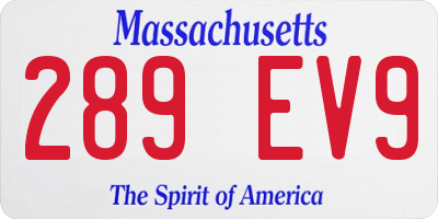 MA license plate 289EV9