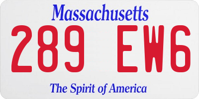 MA license plate 289EW6