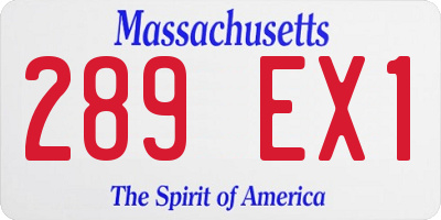 MA license plate 289EX1