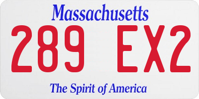MA license plate 289EX2