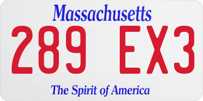 MA license plate 289EX3