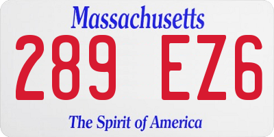 MA license plate 289EZ6