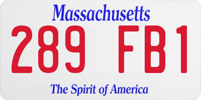 MA license plate 289FB1