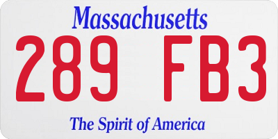 MA license plate 289FB3