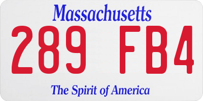 MA license plate 289FB4