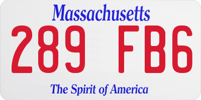 MA license plate 289FB6