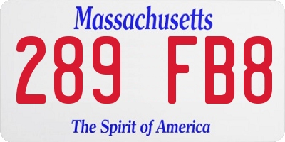 MA license plate 289FB8