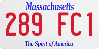 MA license plate 289FC1