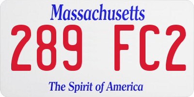 MA license plate 289FC2
