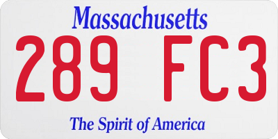 MA license plate 289FC3
