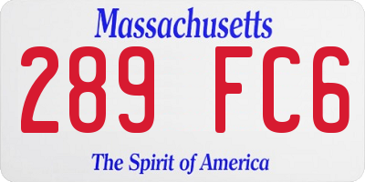 MA license plate 289FC6