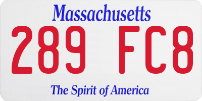 MA license plate 289FC8