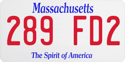 MA license plate 289FD2