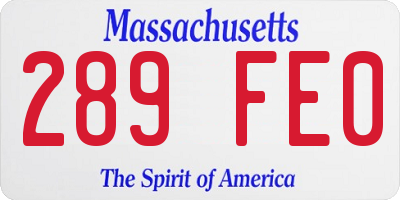 MA license plate 289FE0