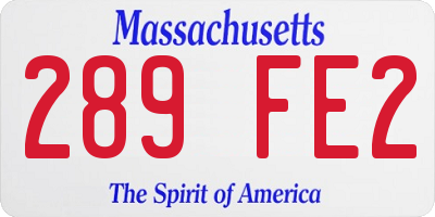 MA license plate 289FE2