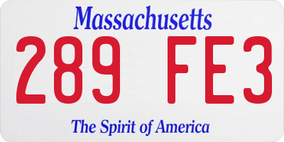 MA license plate 289FE3