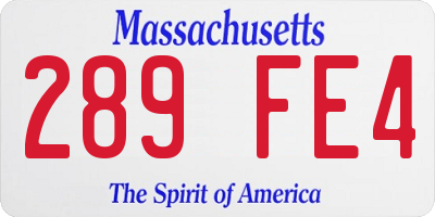 MA license plate 289FE4