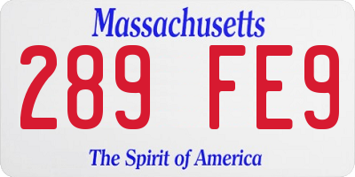MA license plate 289FE9