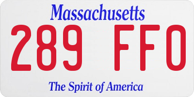 MA license plate 289FF0