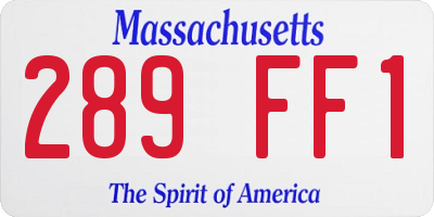 MA license plate 289FF1
