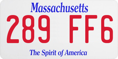 MA license plate 289FF6