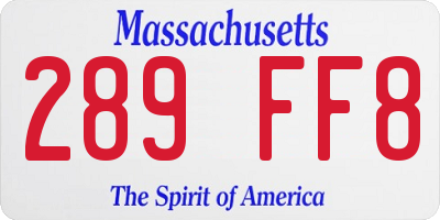 MA license plate 289FF8