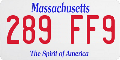 MA license plate 289FF9