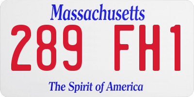 MA license plate 289FH1