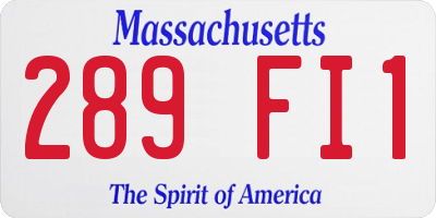 MA license plate 289FI1