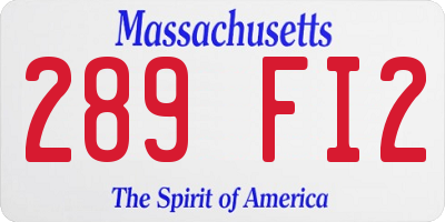 MA license plate 289FI2