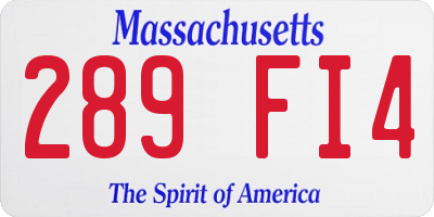 MA license plate 289FI4