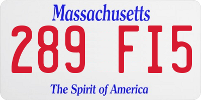 MA license plate 289FI5