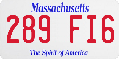 MA license plate 289FI6