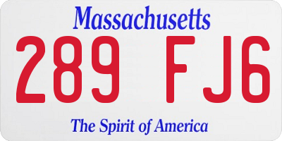 MA license plate 289FJ6