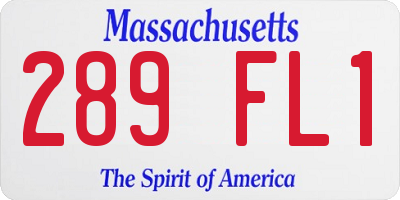 MA license plate 289FL1