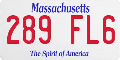 MA license plate 289FL6