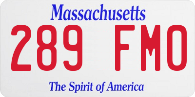 MA license plate 289FM0