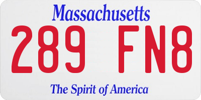 MA license plate 289FN8