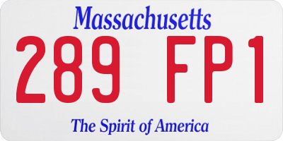 MA license plate 289FP1