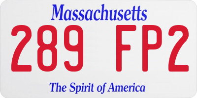MA license plate 289FP2