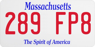 MA license plate 289FP8