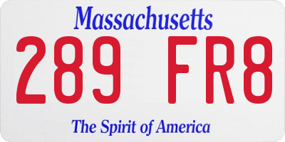MA license plate 289FR8