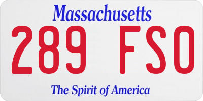 MA license plate 289FS0